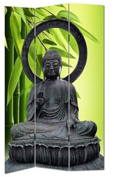 HTI-Line Paravent Buddha Raumteiler Sichtschutz Trennwand Buddha 2