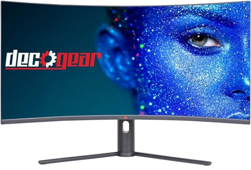 Deco Gear 3440 x 1440 21:9 3440 cm Ultra Wide Curved Display, 144Hz, HDR10, Contrast Ratio 4000:1, 99% sRGB, 16.7 Million Colors, Adaptive Sync, Light Reduction