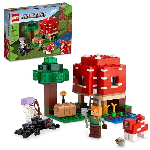 LEGO Minecraft The Mushroom House 21179 Building Kit; Toy House Playset; Great Gift for Kids and Players Aged 8+ (272 Pieces)