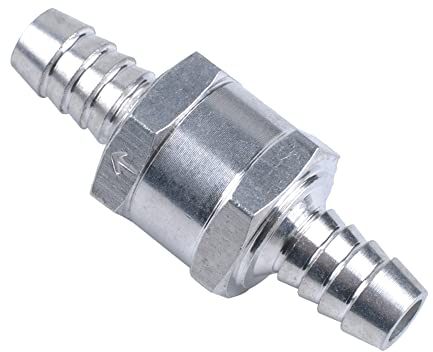 iSpchen 1/2 12mm Kraftstoff Einweg-Rückschlagventil Aluminium Ventil Rückschlagventil Auto Einweg-Rückschlag Ventil Zubehör für Kraftstoff Benzin Diesel Heizöl Wasser,Silber
