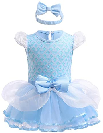 Lito Angels Deguisement Princesse Cendrillon avec Bandeau pour Bebe Filles Taille 18-24 mois