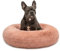 lionto Donutbett für Hunde und Katzen, Flauschiges Hundebett rund für kleine und große Heimtiere, Ø 70 cm, weiches Katzenbett aus kuscheligem Plüsch, Hundekissen mit extra Dicker Füllung, rosa