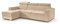 ALTDECOR Ecksofa Links mit Schlaffunktion und Bettkasten mit Gasdruckfeder, Polstercouch in L-Form Links angeordnet, rückenecht gepolstert, ideal als Gästebett - FIX - 242x168 cm Beige