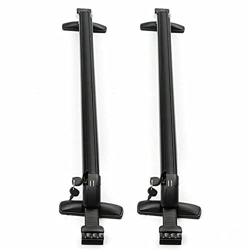 Barre Toit 1 Paire Porte-Bagages Universels Aluminium Noir Barre Rail Support Montage Toit Voiture Véhicule avec Support Supérieur Voiture De Serrure Coffres Toit Railing