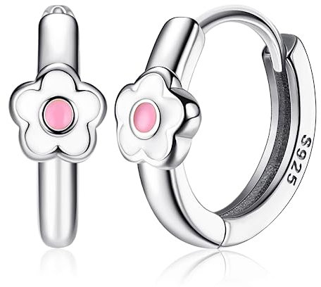 MILACOLATO Daisy Ohrringe für Kinder Damen Creolen Silber 925 Klein Kind Hypoallergene Leichte Ohrringe 18K Vergoldet Netter Kleiner Knorpel Gold Creolen für Mädchen