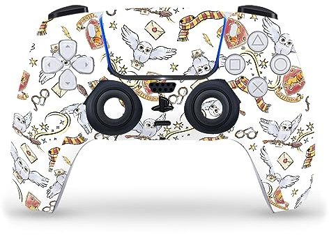 Head Case Designs Offizielle Harry Potter Hedwig Eulen Muster Grafiken Vinyl Frontplatte Haut Gaming Aufkleber Abziehbild Abdeckung kompatibel mit Sony Playstation 5 PS5 DualSense Controller
