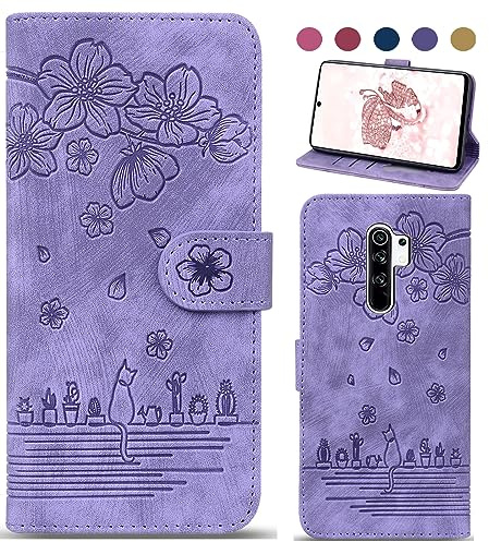 Bxithnr Custodia Redmi Note 8 Pro Premium Pelle PU Portafoglio Funzione Supporto Slot per Scheda Protezione Completa Magnetica Flip Custodia a Libro Libretto per Redmi Note 8 Pro - Viola
