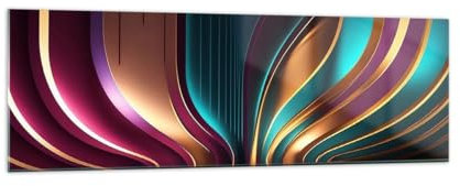 ARTTOR Bilder auf Glas 160x50cm Wandbild Glasdruck 3D Abstrakt - 5778
