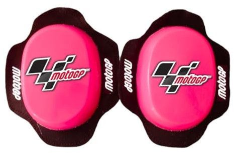 Deslizadera de Rodilla para motoristas, Rodillera deslizantes Carretera Circuito competicion Sliders con Logo MotoGP (Rosa)