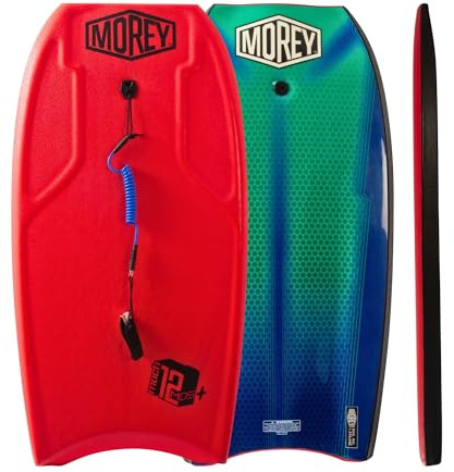 Morey Mach 12 MDS+ – Bodyboard de 108 cm – Système de Vitesse Dynamique Mach – Laminage amélioré – Version repensée – Stringer intégré en Fibre de Verre – Design Contour Deck – Leash
