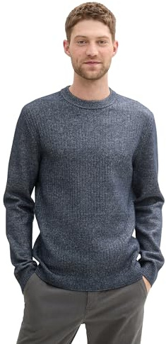 Tom Tailor Herren 1043346 Basic Pullover in melierter Optik