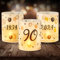 12 Windlicht Tischdeko 90 Geburtstag, Seutgjie 90. Geburtstag Jubiläum Deko Mann Frau 1934-2024 Schwarz Gold für Teelichter oder Kerzen