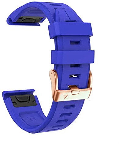 KDEGK 20 mm Quick-Fit-Armband aus weichem Silikon für Garmin Fenix ​​7S/5S Plus/6S/5S/Instinct 2S/D2, mit roségoldener Schnalle, Silikon-Schnellersatz-Armbänder(Lake Blue,Instinct 2S)