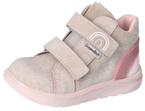 RICOSTA Mädchen Stiefel Lara, Kinder Lauflernschuhe, Weite: Mittel, lose Einlage, Sympatex, Klettstiefel, Booties, Tundra/Rose (650), 24 EU