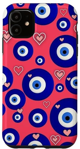 Evil Eyes Aesthetic Heart Case for iPhone 11