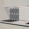 Küchenrückwand aus festem Aluminium (Dibond), Größe 60 x 40 cm, Azulejos, schwarz und weiß, Spritzschutz, rostfrei, hitze- und feuchtigkeitsbeständig, für Küche, Azulejos