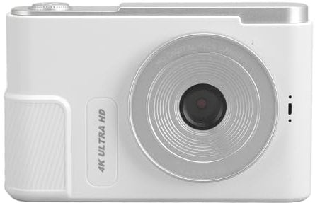 Digital Camera 4K,48MP 16x Digital Zoom 2.4 Inch Screen,Portable Compact Camera for Kids Students Vlog (White)