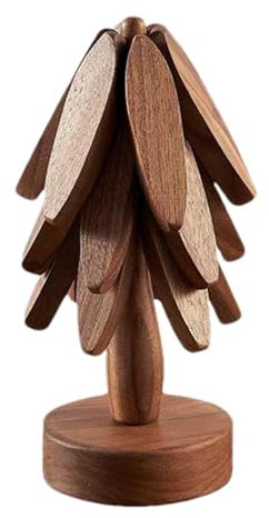 Wooden Tree Coasters, Tree Shape Trivet Set Coaster, Wooden Trivets for Hot Dishes, Folding Tree Shape Trivet Set, Creative Foldable Wood Placemats Home Decoration
