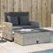 IKAYAA Gartensofa Ausziehbar mit Stauraum Liegefunktion Rattan Sofa 2 Sitzer Lounge Sofa Outdoor Kleines Balkon Sofa Bank Balkonmöbel Rattansofa Sitzbank Balkon Lounge Gartenbank