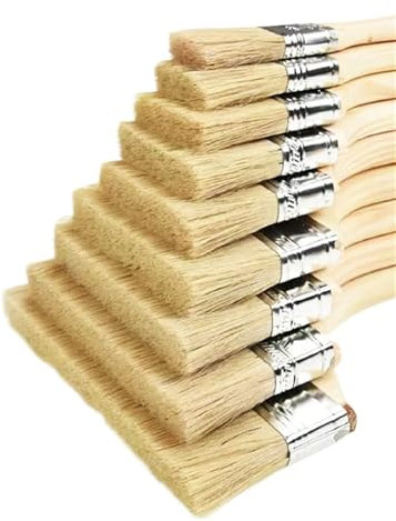 Lot de 12 pinceaux de peinture en poils artistiques de 3 à 20,3 cm pour peindre des murs acryliques, des clôtures en bois - Pinceau à poils ménagers.