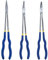 Professional Long Reach Pliers Set 16 Inch Multi Purpose Long Nose Pliers with Straight, 25°/45°/90° Bent Head & O-Shape Tips, Durable Steel Construction for Automotive, Electrical, Plumbing(3PCS)