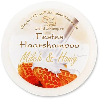 Florex Schafmilch Festes Haarshampoo Milch & Honig Naturprodukte 58g Florex Haarwaschseife festes Shampoo tägliche Haarwäsche