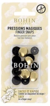 Bohin Boutons Pressions métal sans Pince 14mm doré