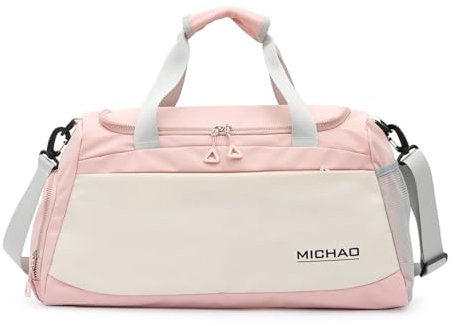 Sporttasche & Reisetasche für Damen und Herren, Sporttasche mit Schuhfach & Nassfach, Large Capacity Travel Bag, Trainingstasche, Schwimmtasche, Gym Bag, Tasche für Sport, Fitness & Reisen - Rosa