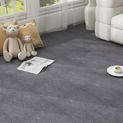 Cooalinar Teppichfliesen Weich,Teppichfliesen FüRs Badezimmer,Teppichfliesen 30x30cm,Strapazierfähiger Teppich Bodenbelag,Washable,Selbstklebend,Antistatisch,Für Schlafzimmer,Büro,Arbeitszimmer
