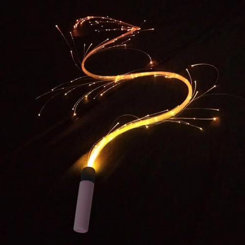 Fouet Spatial À Fibre Optique LED, Danse Rotatif À 360 Degrés, Danse Super Lumineux 7 Changements Couleur Lumière, Fouet À Fibre Optique Alimenté Par Batterie Fouet Clignotant Lumières À Fibres