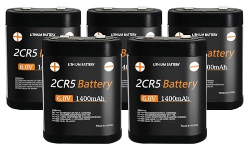 (5-Pack) 6V 2CR5 Battery, 2024 Upgrades Lithium Photo Battery Replaces 2CR5, DL245, DL2CR5, DL345, DL345A, EL2CR5, EL2CR5BP, EOS 1V, KL2CR5, KL2CR5-1, PR2CR5, RL2CR5, RL2CR5-1