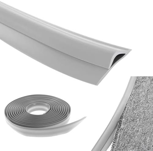 Übergangsschiene Selbstklebend Übergangsleiste Laminat Abschlussleiste - Selbstklebende Randleiste,PVC Bodenübergangsstreifen,Teppich, Grau(3M)