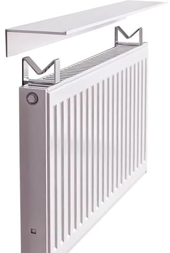 Copertura per radiatore in alluminio con design fluttuante lungo giuntabile, design moderno, facile da montare, decorazione per sala da pranzo/casa/studio, bianco, 55 cm