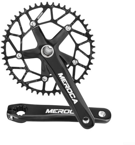 Bielas de aleación de aluminio de 170 mm con plato redondo 130BCD 50-58T y pedalier - negro, diente ancho estrecho (54T)