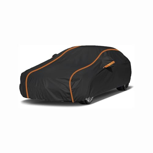 Tefebatu Housse Voiture pour Fiat 124 Sport Coupe,Coque Intégrale pour Protection Contre Le Soleil, La Pluie Et avec Fermeture éclair Et Cordon De Serrage Coupe-Vent