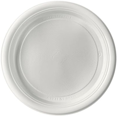 Generico 20/100/200 Piatti piani di plastica RIUTILIZZABILI da 21cm piatti rigidi | piatti Lavabili 20 Cicli in Lavastoviglie ok microonde (50 PEZZI)