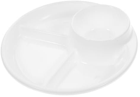 Alipis 1pezzi Piatto Diviso Creativo Per Colazione Piatto Espositivo Vassoio Per Casa Multiple Per Nutrizione Equilibrata Bianco