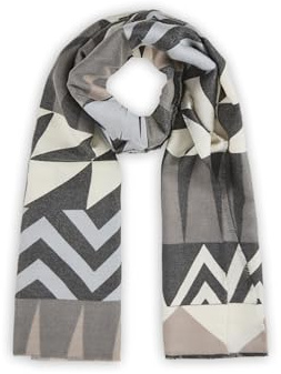 CODELLO PRINTED SCARF POLYESTER/VISCOSE GRA - 45X180CM