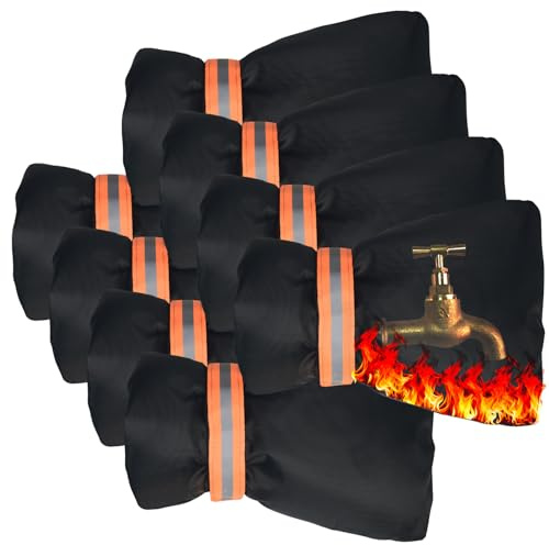 KELEFET Outdoor Winter Faucet Hose Bib Wall Taps Covers, Black, 8pcs