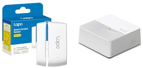 Tapo Paquete T110 - Sensor de Contacto Inteligente, Domótica, Ahorro de Energía, Batería Larga Duración, Alertas de Intrusos H200 - Smart Hub, Control Inteligente centralizado Hogar