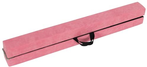 FANTASK Schwebebalken klappbar, Gymnastikbalken Kinder mit Tragegriff & rutschfestem Boden, Balance Beam Turnbalken für Training Zuhause, Rosa