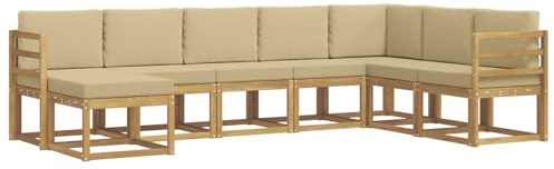 vidaXL Outdoor-Sofagarnitur mit Kissen 8 pcs Weiß und Beige, Moderner Garten Sofa, wetterfeste Eckcouch, Möbel zum Entspannen auf Terrasse, Patio Lounge und Komfortset