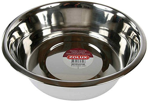Zolux - Ecuelle/Bol/Gamelle en INOX de 25 cm / 2.8 Litre pour Chiens/Animaux de Compagnie