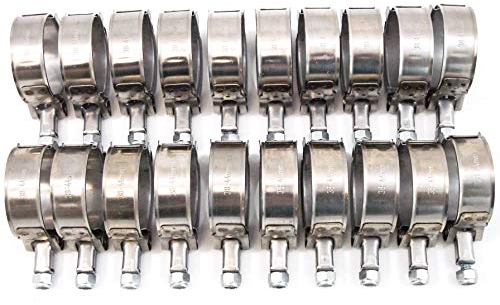20 x Premium 304 Edelstahl T-Bolzen Turbo Silikon Schlauchschelle 38-44mm