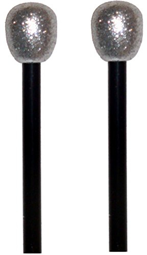 2 Mikro schwarz/silber 26cm Mikrofone Attrappe Mikros für Sänger Sängerin Stars