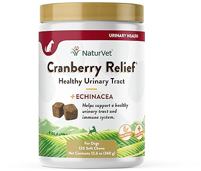 NaturVet Cranberry Relief 120 Count Soft Chew (Jar) with Echinacea for Dogs