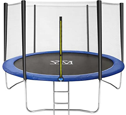 Trampolino Elastico, Diametro 305 cm (10 ft), Kit Completo, per Giardino, Tappeto Sicuro con Protezione Bordi in Schiuma e Rete di Sicurezza, Tubi Telaio in Acciaio Zincato, Your Move