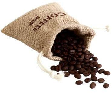 Jute Woven Bundles Coffee Bean Sacks Kitchen Sundries Peas Sacks Date Record Natural Burlap Bags Drawstring Reusable (3pc,5.9 X 4.13)