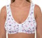 Orchid Womens Stretch Soft Cotton Non Wired Front Fastening Comfortable Bra (44, White Floral)