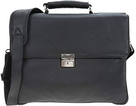 Aktentasche Leder mit Laptopfach 42 cm Schwarz Dermata Bowatex